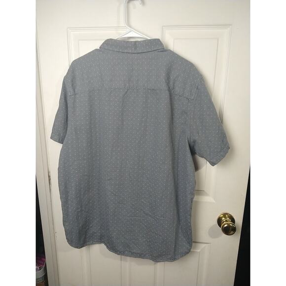 Columbia Men's XL Shirt Grey White Swiss Dot Collared Shirt Sleeve Button Front - Picture 8 of 8